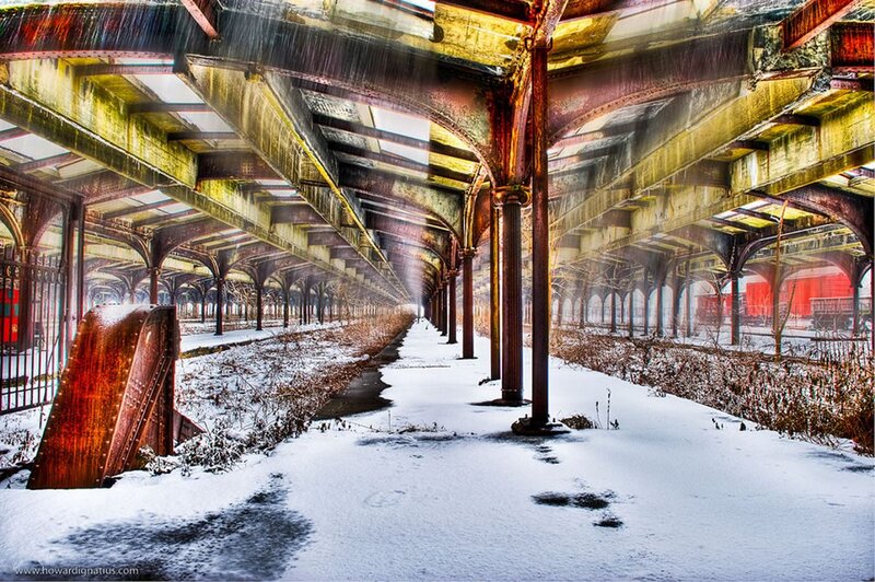 Abandoned Train Station — White