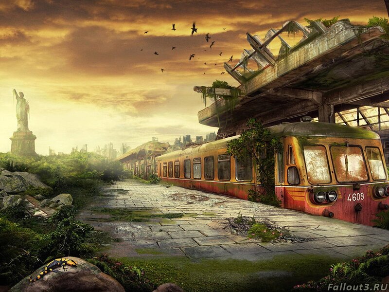 Abandoned Train Station — Yellow, Dramatic, Sunset