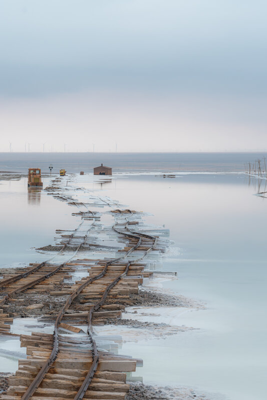 Abandoned Train Tracks — Blue, Desolate