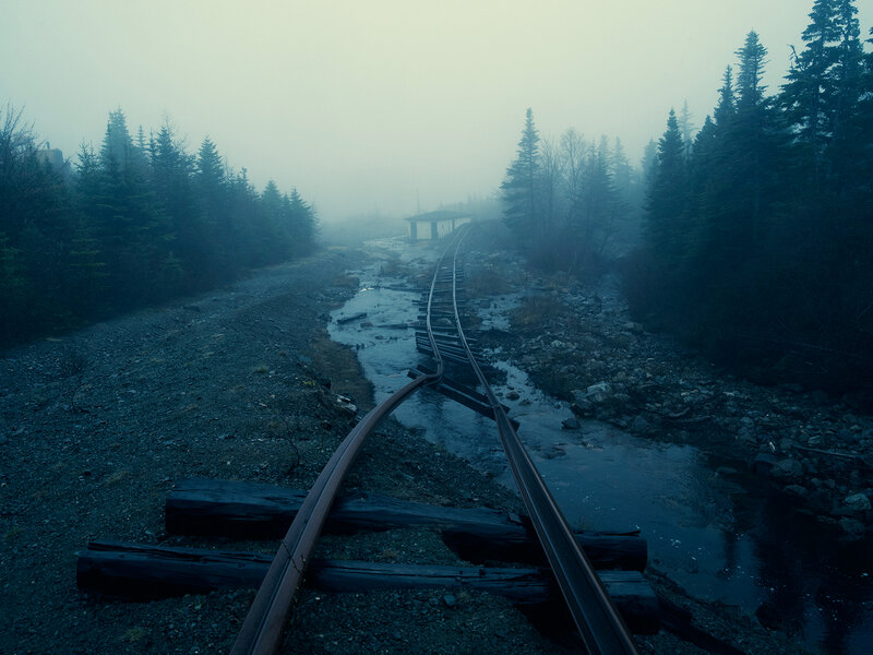 Abandoned Train Tracks — Blue, Dreary