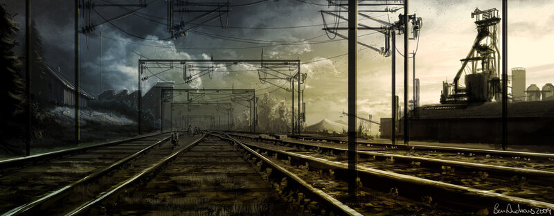 Abandoned Train Tracks — Brown, Dramatic