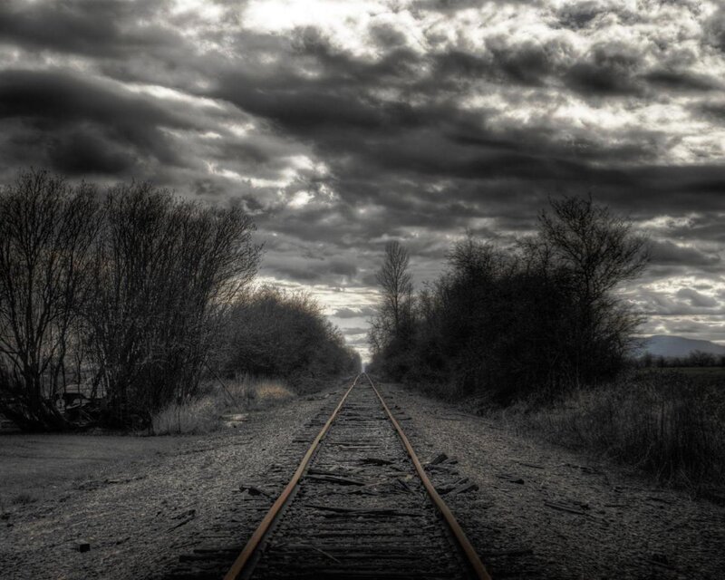 Abandoned Train Tracks — Gray, Dramatic