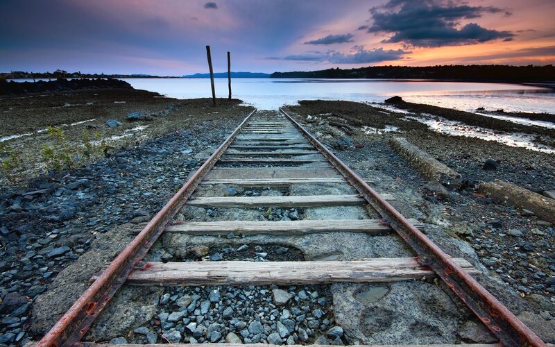 Abandoned Train Tracks — Sunset