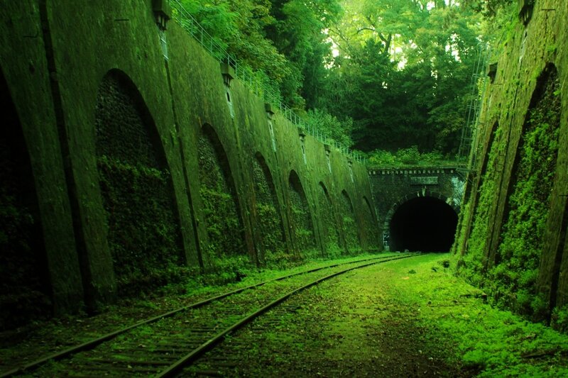 Abandoned Train Tunnel — Green