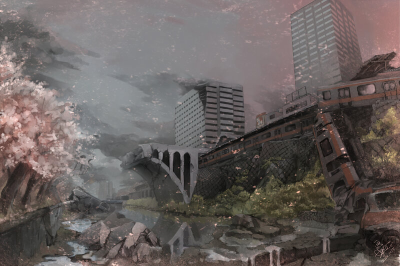 Abandoned Train Wreck — Gray
