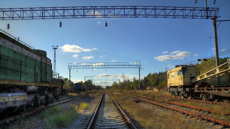 Abandoned Train Yard — Blue, Serene