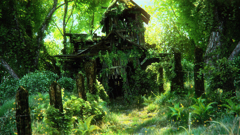Abandoned Treehouse in Forest — Green