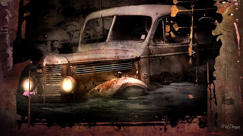 Abandoned Truck in Water