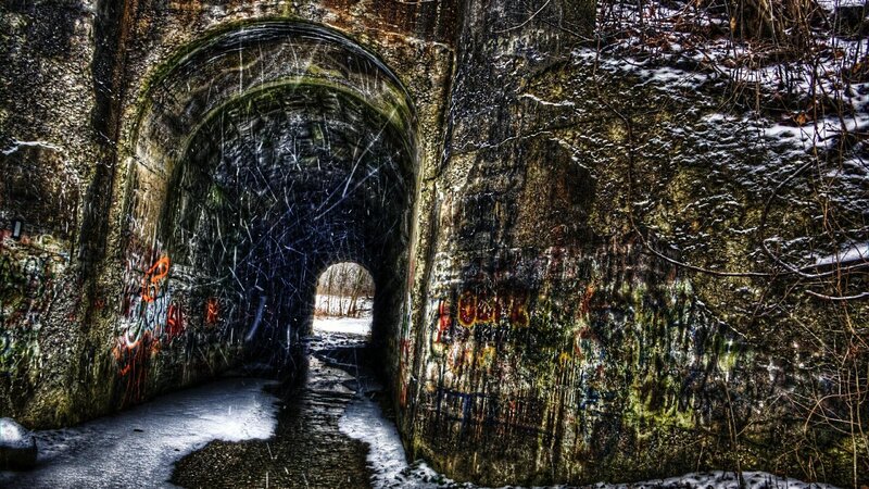 Abandoned Tunnel in Winter