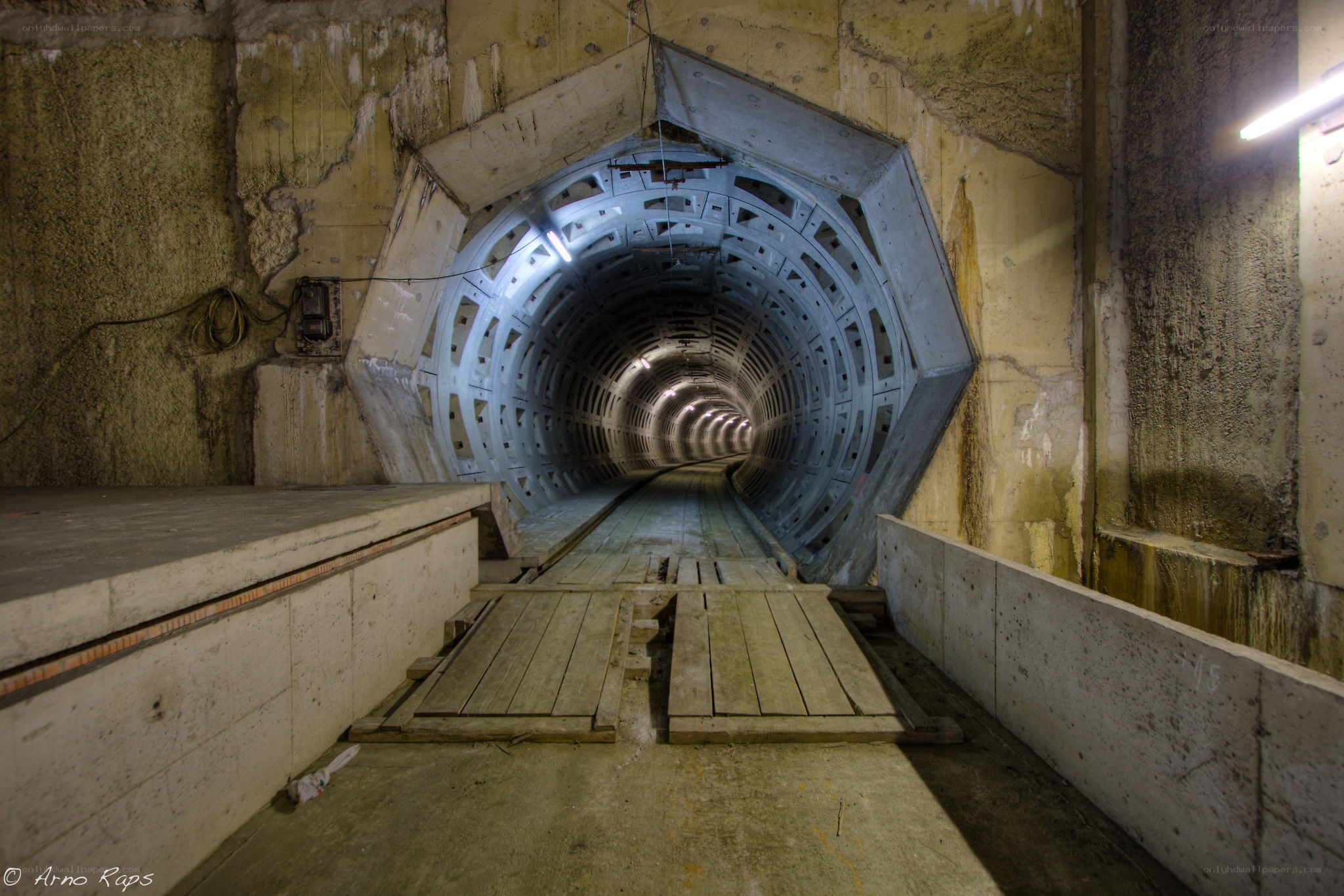 abandoned tunnel interior