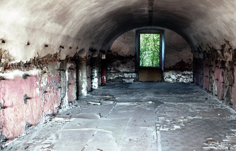 Abandoned Tunnel Interior — Gray