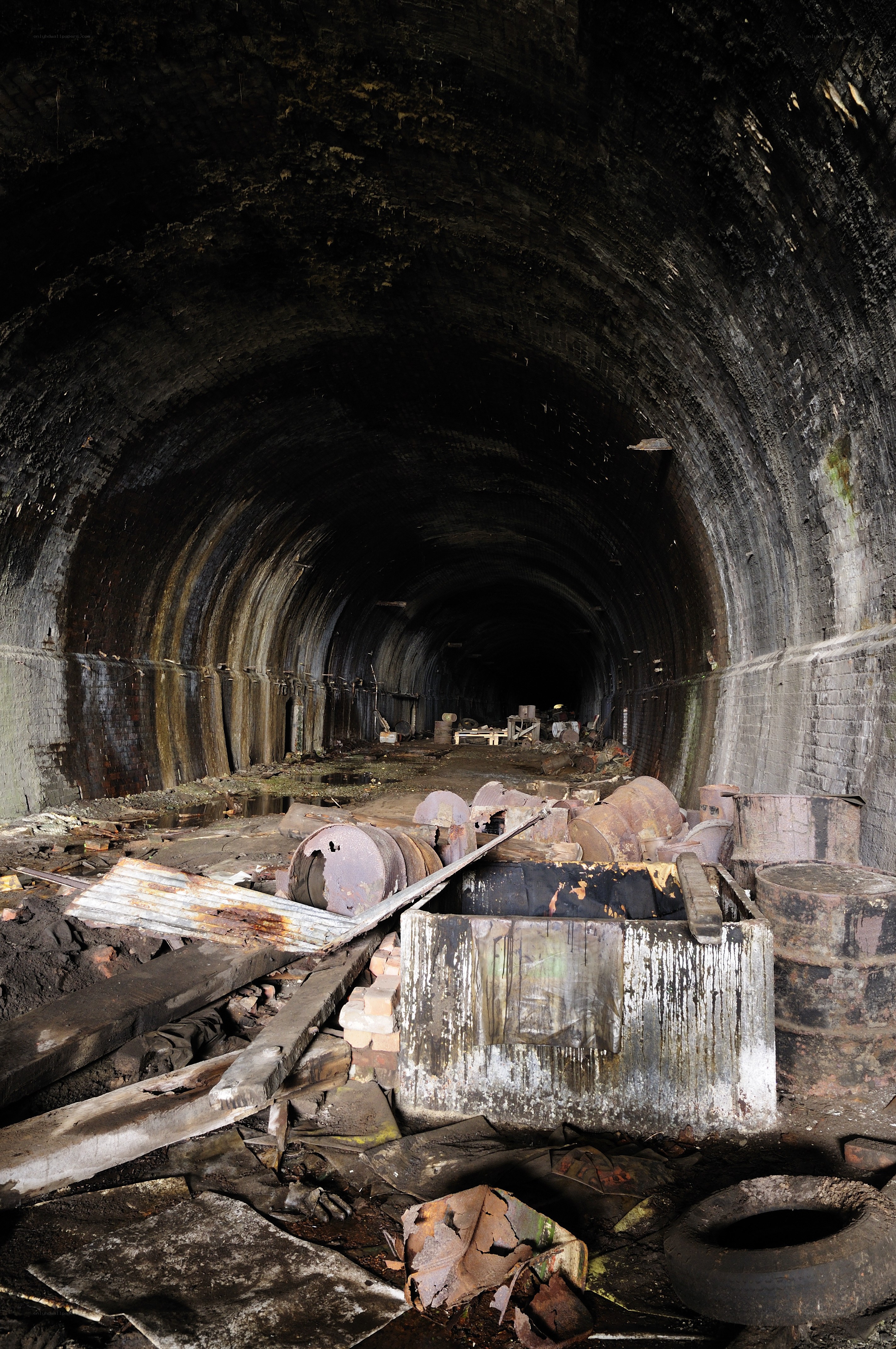 abandoned tunnel interior