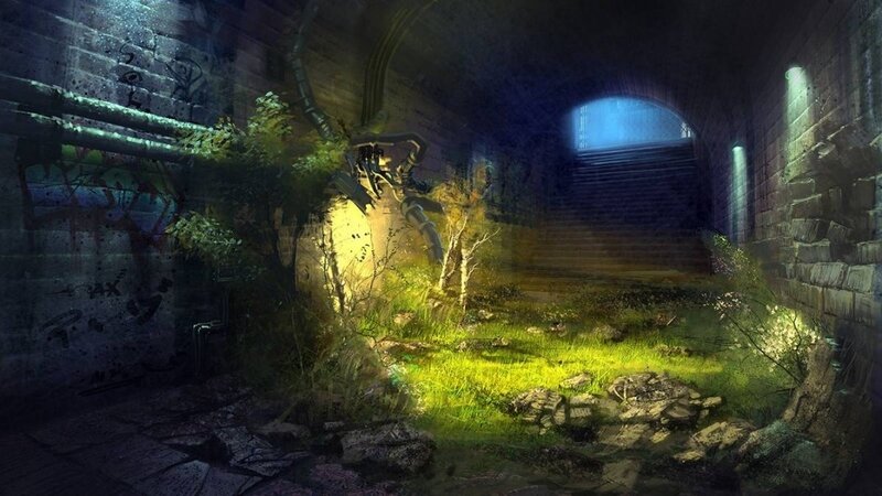 abandoned underground corridor