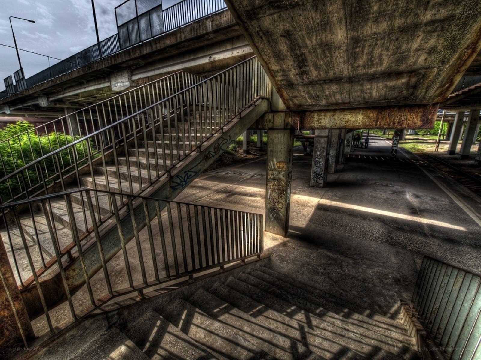 Abandoned underpass with stairs