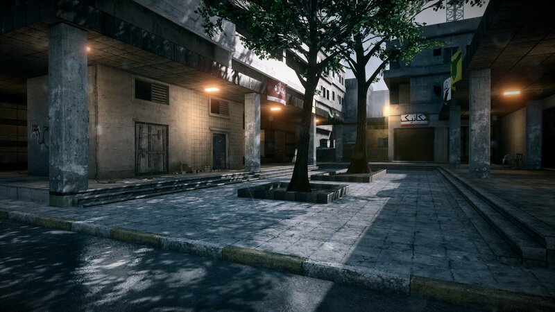Abandoned Urban Plaza — Gray
