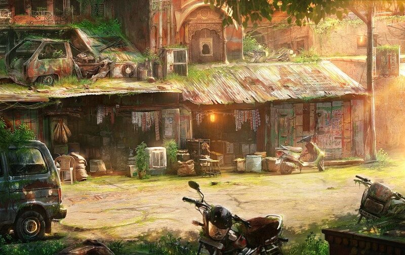 abandoned village alley