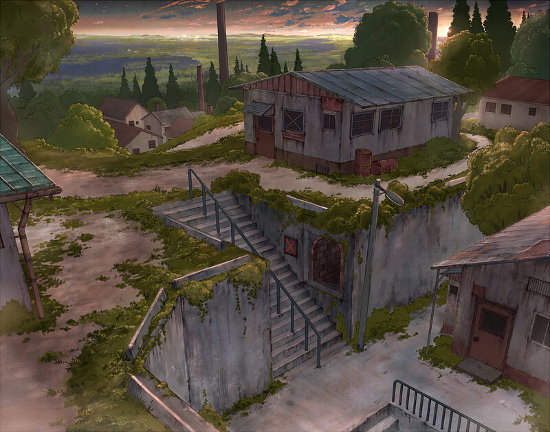 abandoned village at dusk