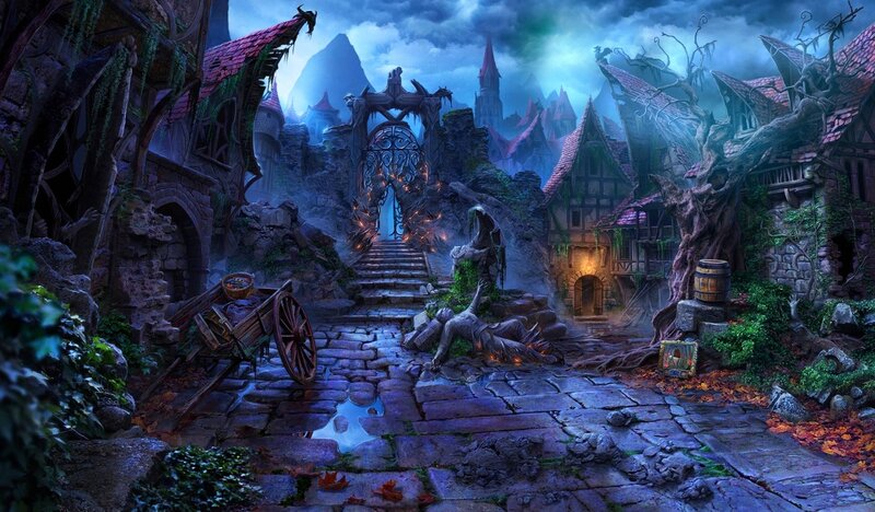 Abandoned Village at Night — Blue, Dark, Mysterious