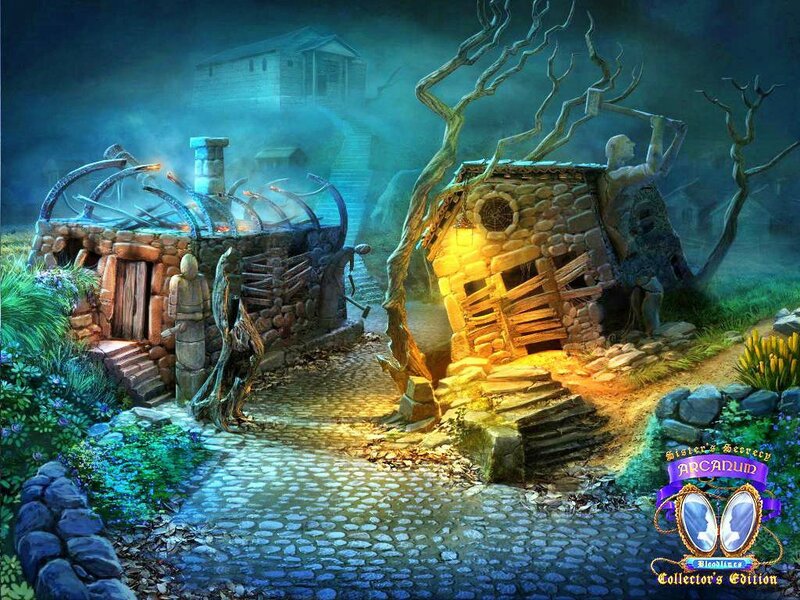 Abandoned Village at Night — Blue