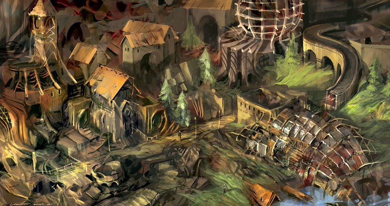 abandoned village concept art