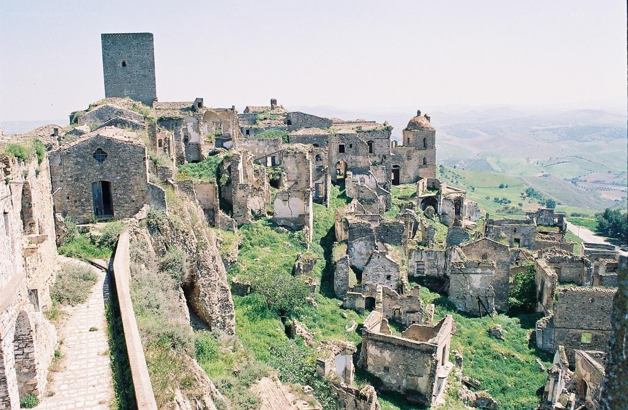 Abandoned village on a hill