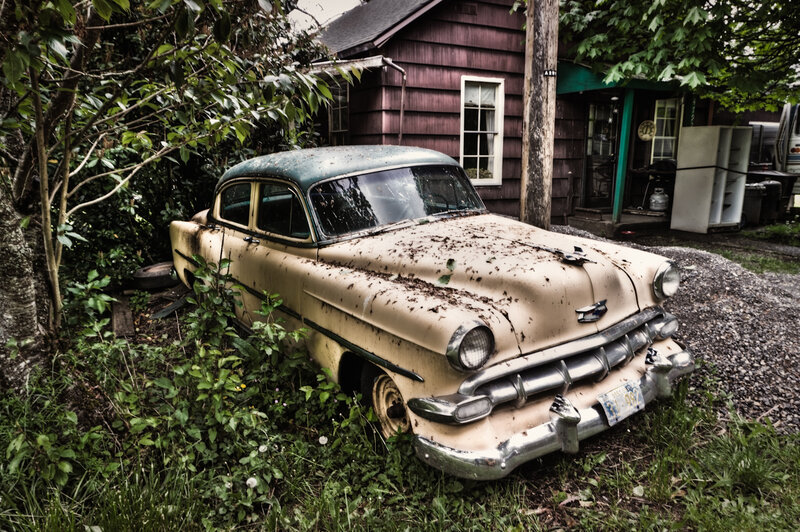 Abandoned Vintage Car — Beige