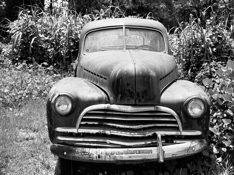 Abandoned Vintage Car — Black