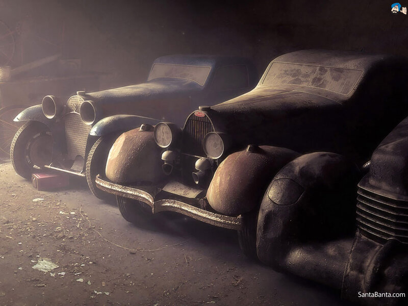 Abandoned Vintage Cars — Brown, Dramatic
