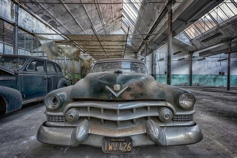 Abandoned Vintage Cars — Gray, Desolate