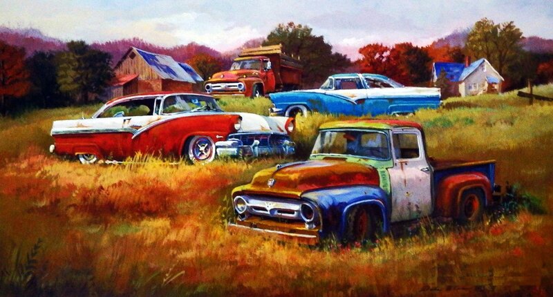 Abandoned Vintage Cars — Red