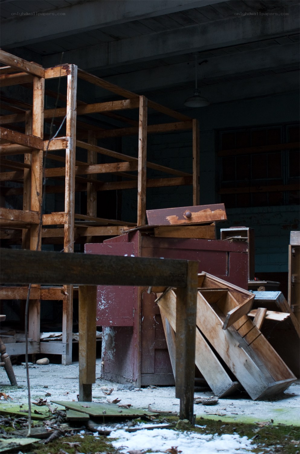 abandoned warehouse interior