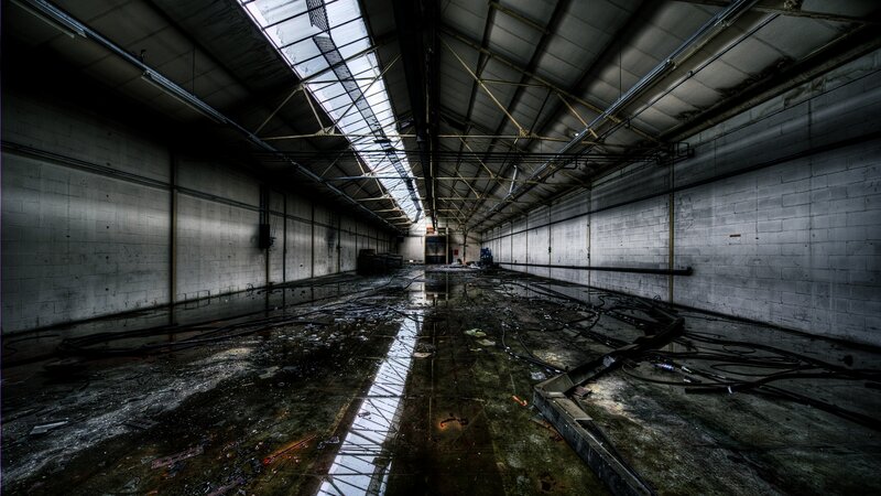 abandoned warehouse interior