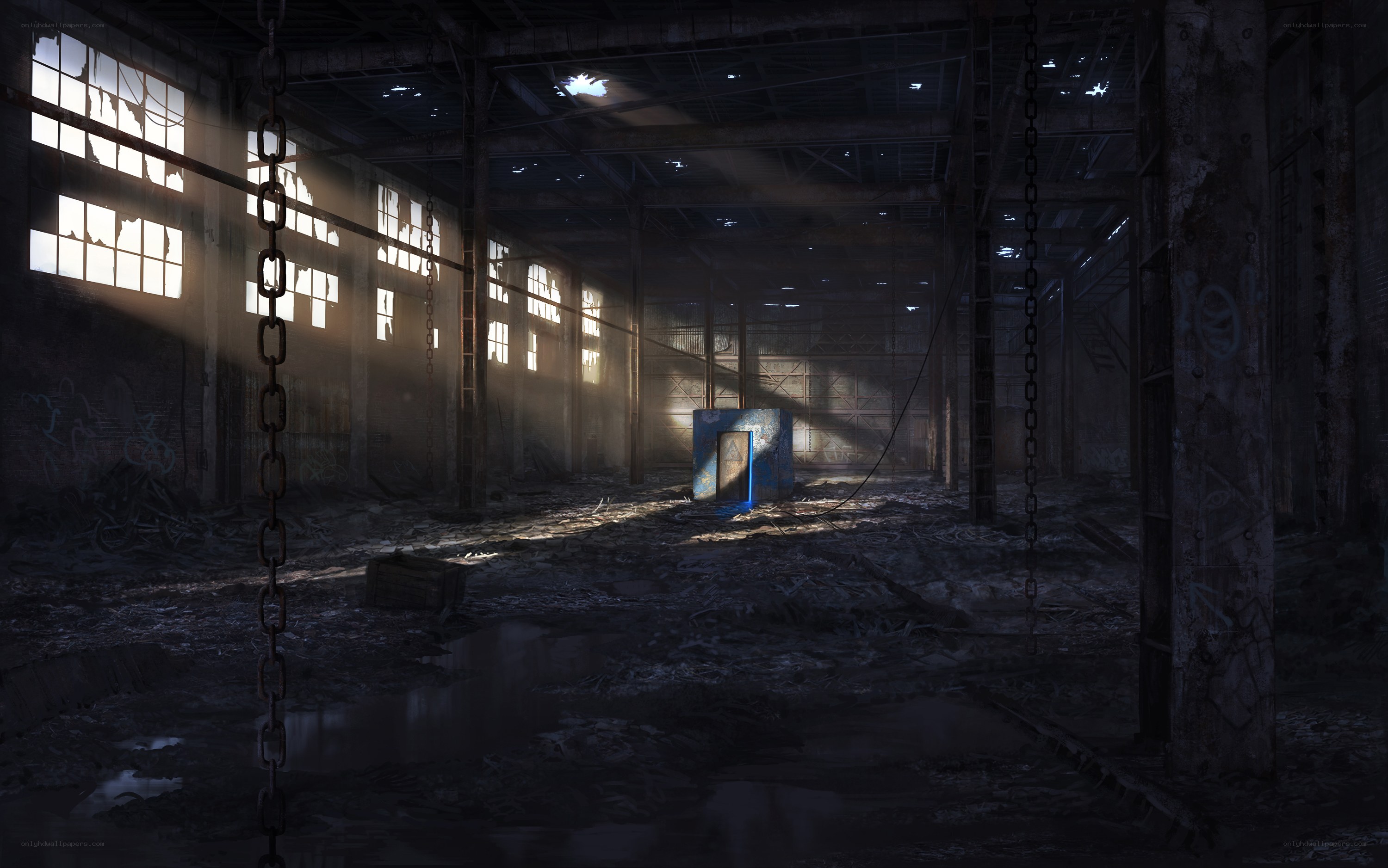 abandoned warehouse interior