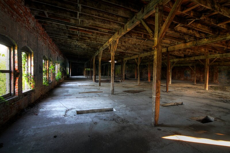 Abandoned Warehouse Interior — Brown, Dramatic