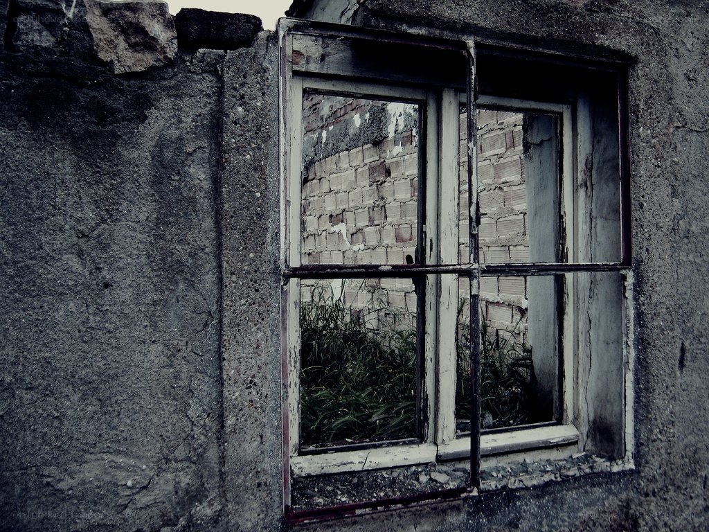 abandoned window in decay