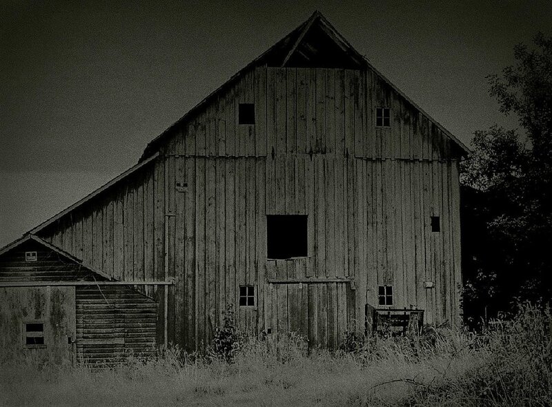 Abandoned Wooden Barn — Black