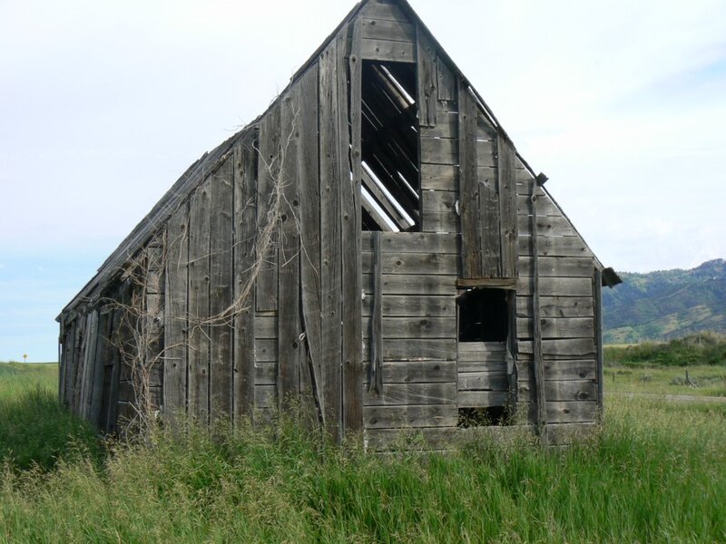 Abandoned Wooden Barn — Green