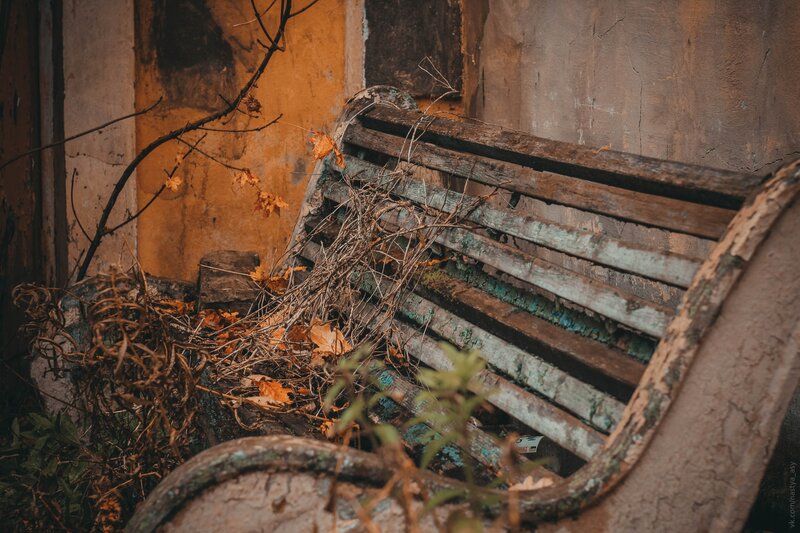 Abandoned Wooden Bench