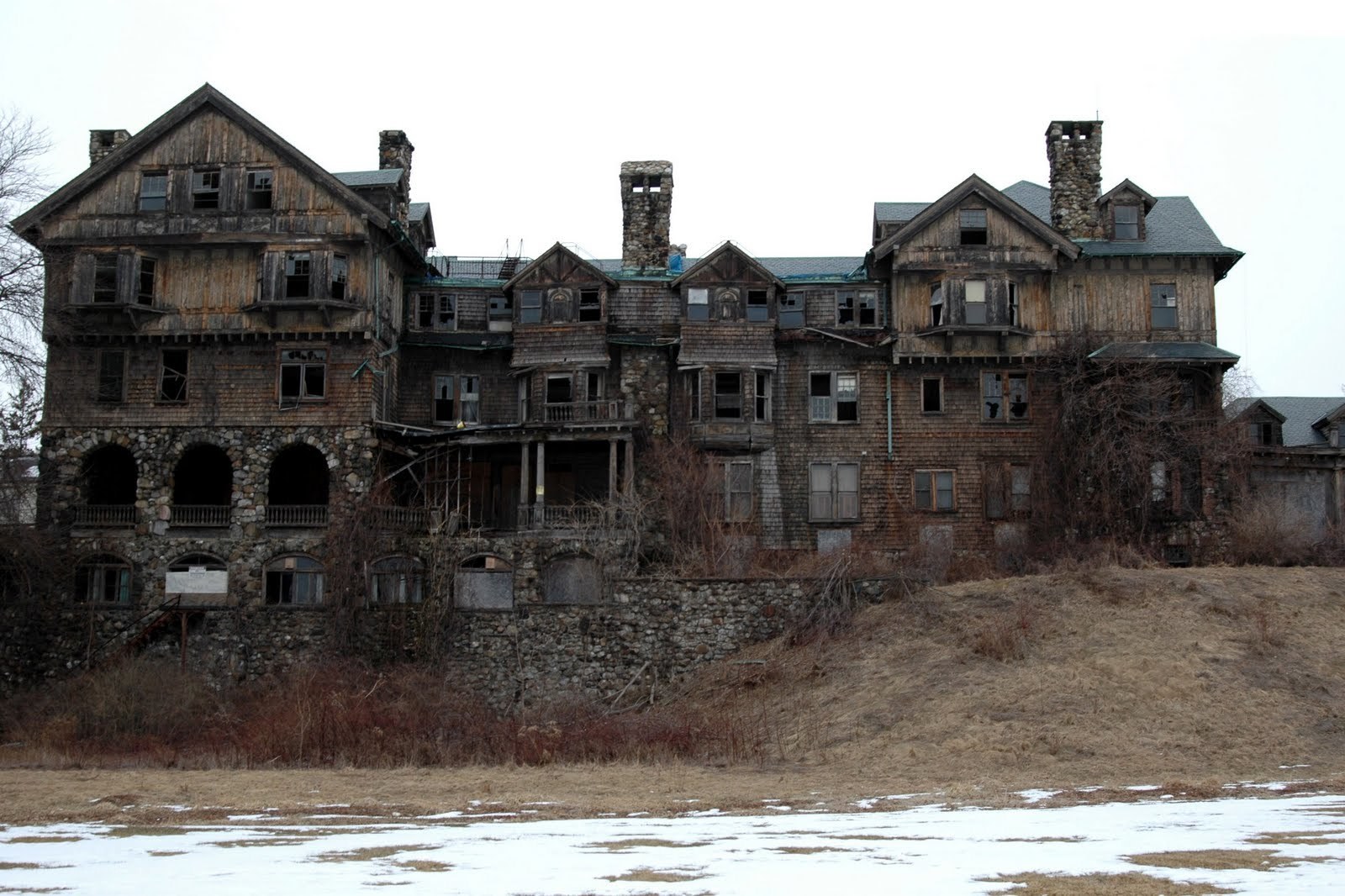 abandoned wooden building