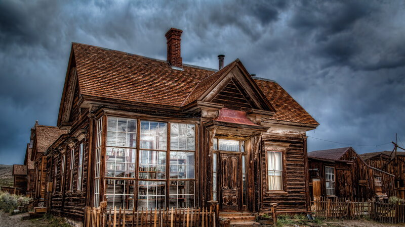 Abandoned Wooden Building — Brown, Dramatic, Photograph