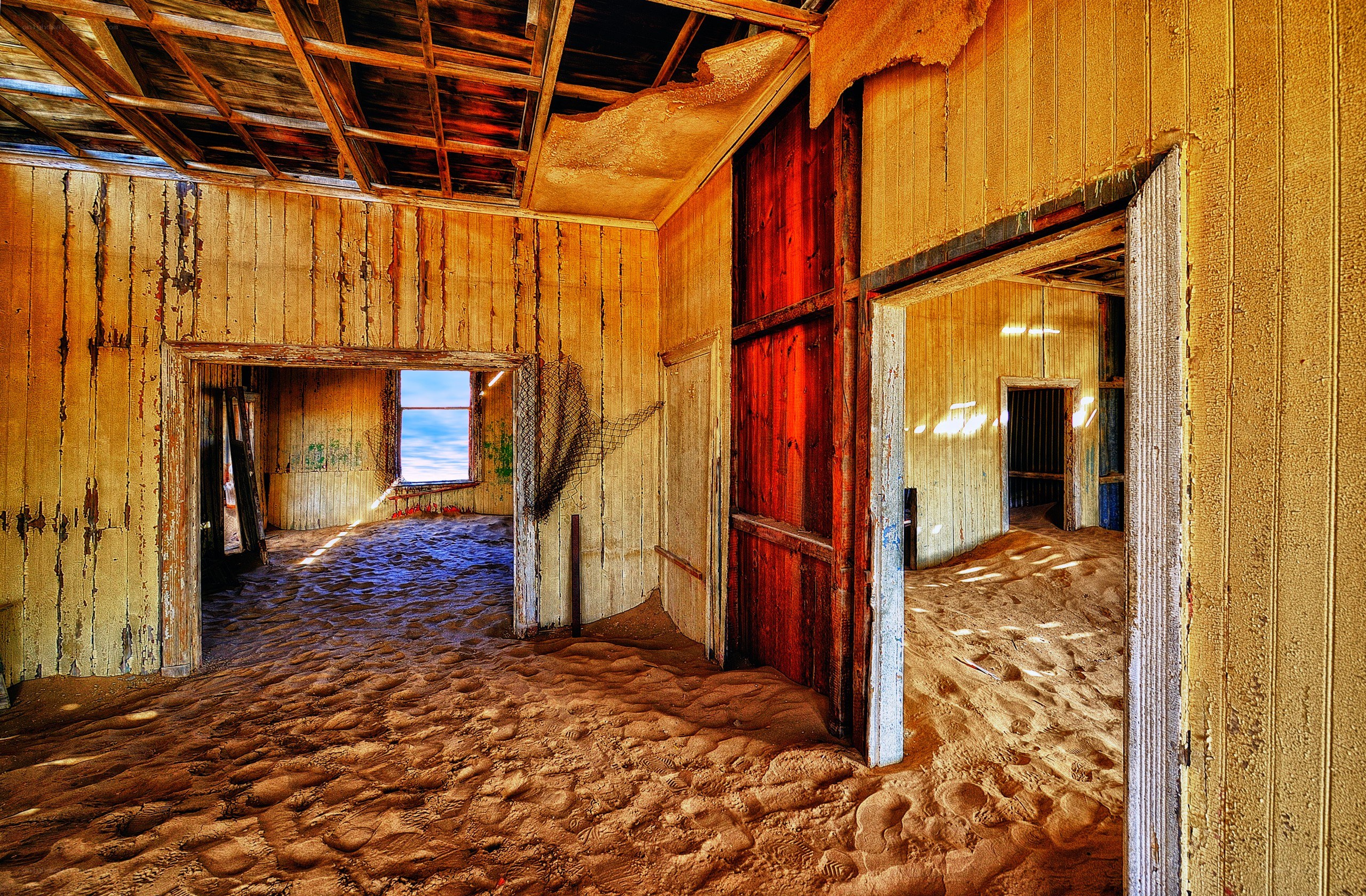 abandoned wooden building interior