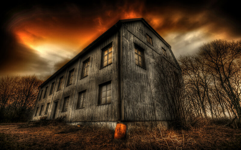 Abandoned Wooden Building — Orange