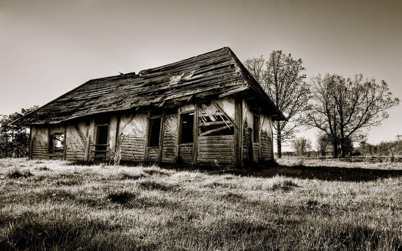 abandoned wooden cabin