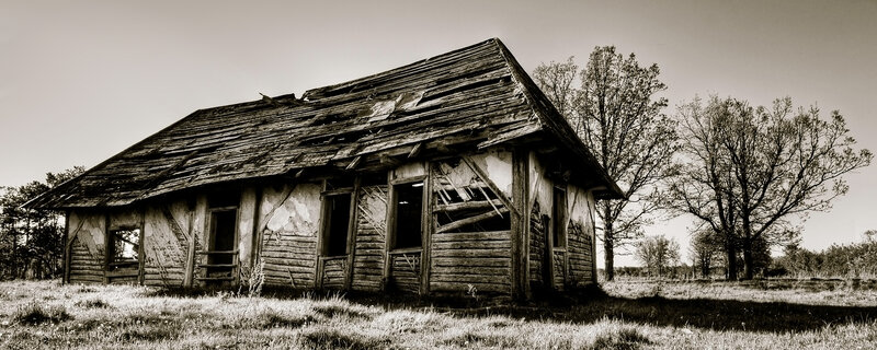 abandoned wooden cabin