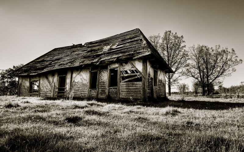 Abandoned wooden cabin