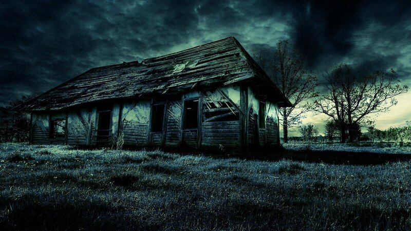 Abandoned Wooden Cabin — Dark Blue