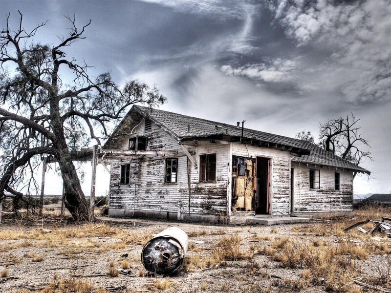 Abandoned Wooden House — White
