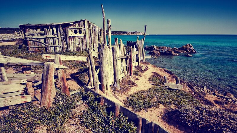 Abandoned Wooden Hut — Blue