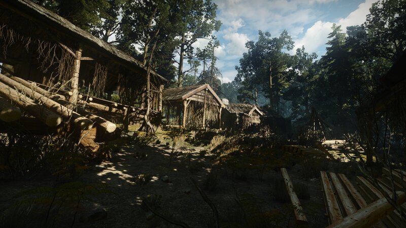 Abandoned Wooden Huts — Brown