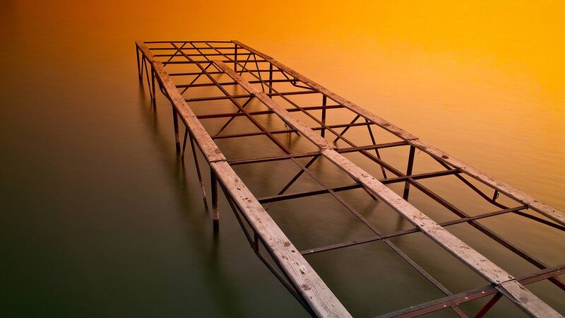 Abandoned Wooden Pier — Orange